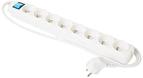 Electraline Bloc 5 Prises avec Interrupteur 16A 1,5 m Noir & Zenitech Prolongateur HO5VV-F 3G1,5mm² 5m Noir 2P+T — Fiche Normal