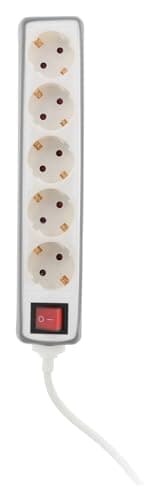 Multiplice 5 prises Schuko 16A + Interrupteur - Gris - Zenitech - Meilleures ventes | Haute qualité