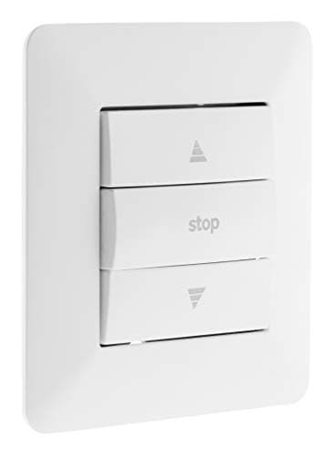 Interrupteur va-et-vient encastré Zenitech 10A 2300W design moderne - Blanc - 86x86 mm — Commande volet roulant