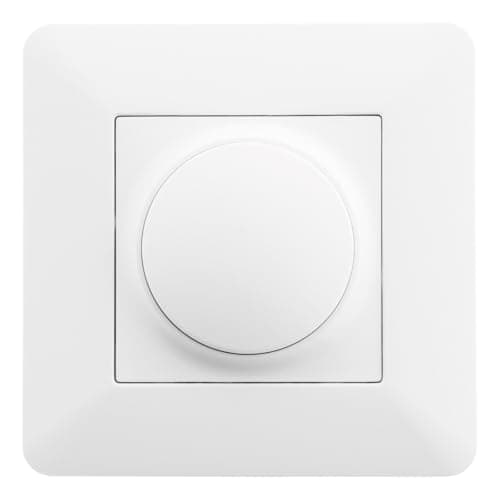 VARIATEUR ROTATIF COMPATIBLE LED - INSTALLATION FACILE PRÊT À POSER - DESIGN MODERNE ET ESTHÉTIQUE - BLANC