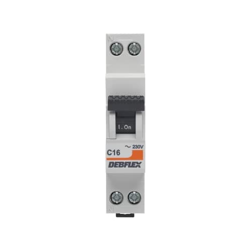 DEBFLEX - Disjoncteur 20A Phase + Neutre 3KA Gris - Installation Tableau Électrique - Certifié NF — 16A