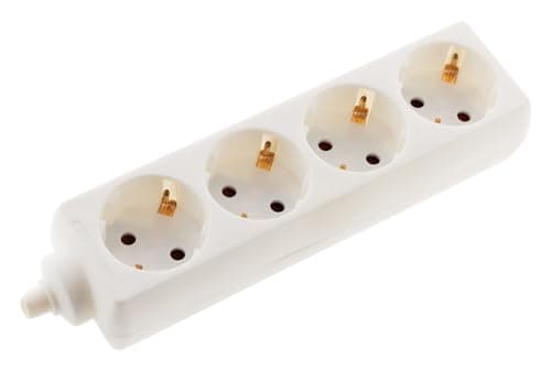Multiprise Zenitech 4 prises Schuko 16A sans câble - Blanc - Idéal pour la maison - Bureau et salon - Hautement sécurisé