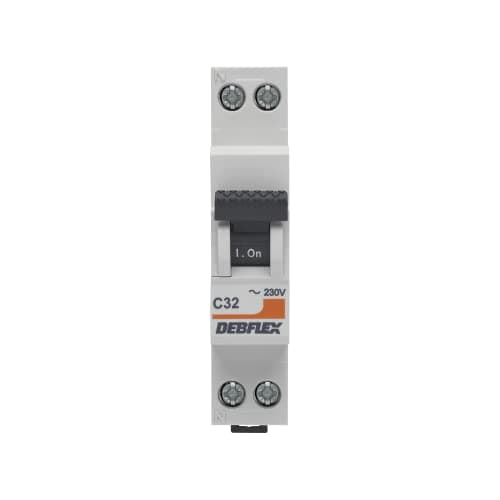 DEBFLEX - Disjoncteur 20A Phase + Neutre 3KA Gris - Installation Tableau Électrique - Certifié NF — 32A