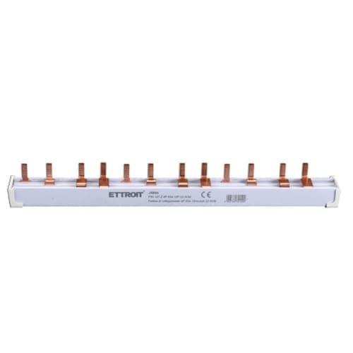 Peigne de raccordement 4P 63A 12 modules 4 pôles quadripolaires, pour appareils DIN, 22,5 cm, connexion unités et tablea