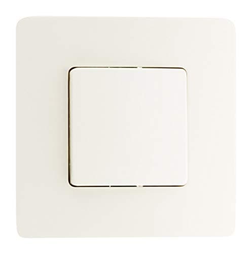 Zenitech Interrupteur Va & Vient Auto Fixation à Vis/Griffes - Compatible Boîtes Standards - Pose Avant Peinture - Blanc