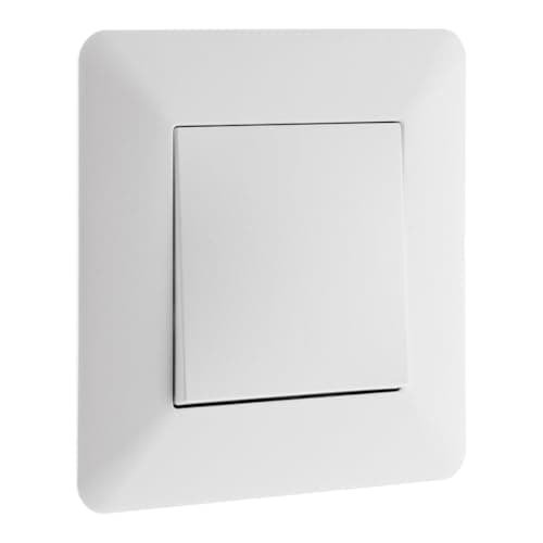 Interrupteur va-et-vient encastré Zenitech 10A 2300W design moderne - Blanc - 86x86 mm