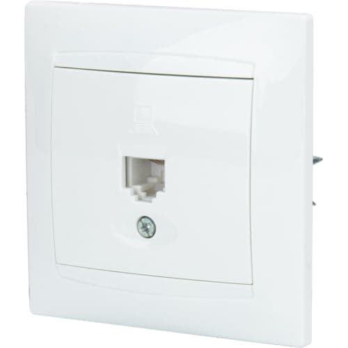 Prise RJ45 encastrée Zenitech Zyna Blanc Industrielesignitech Blanc