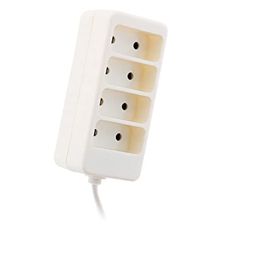 Bloc multiprise Blanc 4 prises 6A 2P - Idéal pour bureau - Design moderne et praticité garantie - Disponible en blanc -