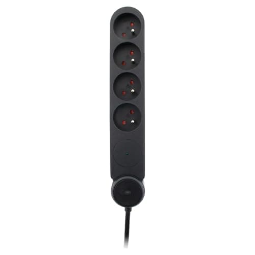 Zenitech Multiprise Parafoudre Iota 4x16A - Interrupteur - Noir