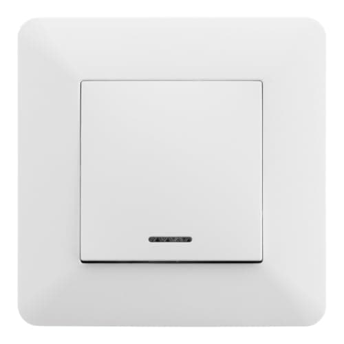 Interrupteur Va et Vient à Voyant 10A - Appareillage Encastré Prêt à Poser - 86x86mm Plaque de Finition Compatible Boîte