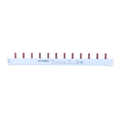 Peigne de raccordement 2P 63A 12 modules 22,5 cm borne bipolaire 12 appareils barre DIN tableau électrique