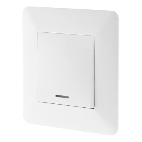 Interrupteur Va et Vient à Voyant 10A - Appareillage Encastré Prêt à Poser - 86x86mm Plaque de Finition Compatible Boîte