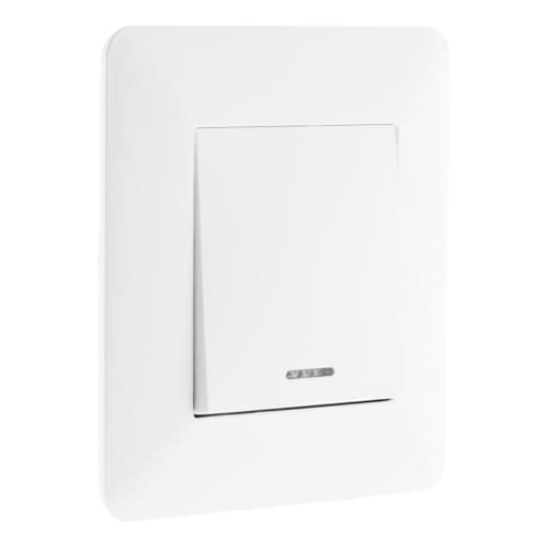 Interrupteur Va et Vient à Voyant 10A - Appareillage Encastré Prêt à Poser - 86x86mm Plaque de Finition Compatible Boîte