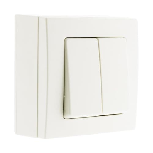 Zenitech - Interrupteur Double Va & Vient 10A Saillie Borne Auto - Blanc