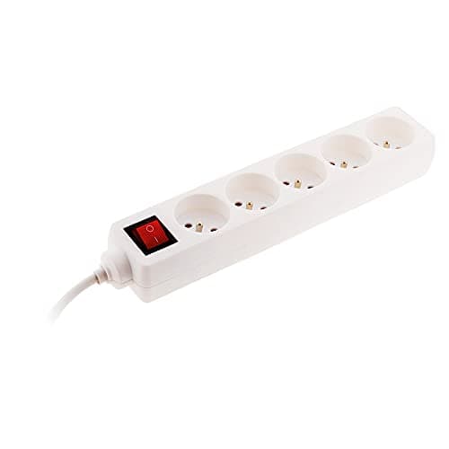 Câble de rallonge 5 prises avec interrupteur - fiche extraplate 1m - Zenitech