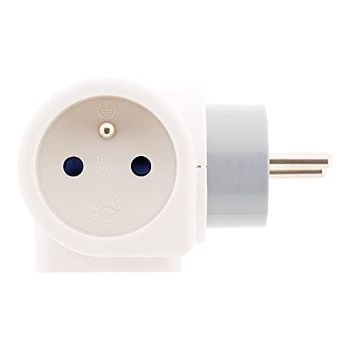 Zenitech Multiprise 3 prises rotatives à 180° - 2x16A + 1x6A - Triplite - Blanc