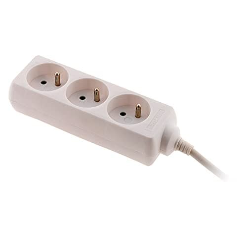 Zenitech Bloc 3 Prises - Fiche Extra Plate 1m - Blanc