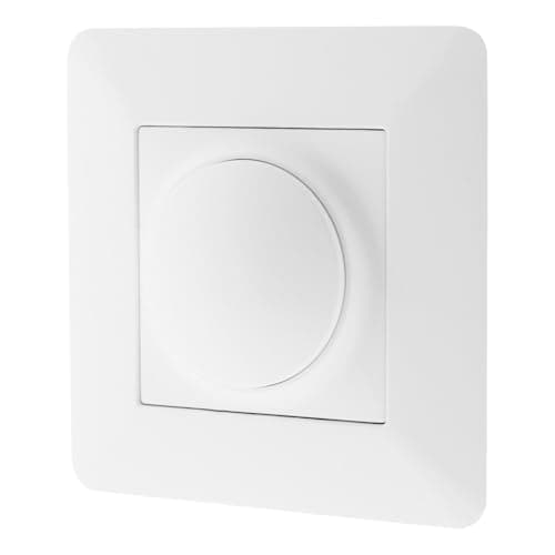 VARIATEUR ROTATIF COMPATIBLE LED - INSTALLATION FACILE PRÊT À POSER - DESIGN MODERNE ET ESTHÉTIQUE - BLANC