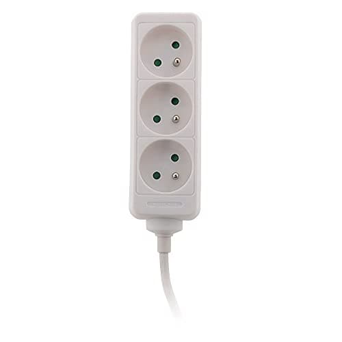Zenitech Bloc de 3 Prises 16A 2P+T - Prise Sécurisée pour Bureau/Électroménager - Blanc - Sécu Électrique 3 Ports
