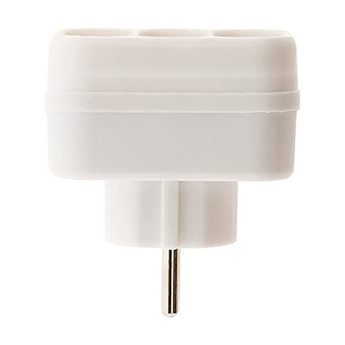 Multiprise Triplite de façade 6A Blanc pour maison - Design moderne - Placage extérieur durable 10A, 250V - 1 pièce - Mu