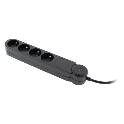 Zenitech Multiprise Parafoudre Iota 4x16A - Interrupteur - Noir