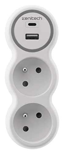 Prise 2x16A + 2 ports USB A/C Blanc et Gris Bolea
Prises électriques 2x16A 2 ports USB blanc et gris Bolea
Prise électri