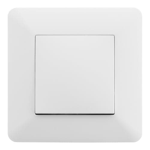 Interrupteur va-et-vient encastré Zenitech 10A 2300W design moderne - Blanc - 86x86 mm