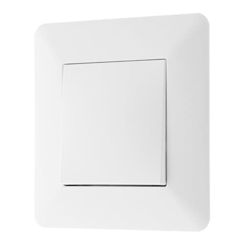 Interrupteur va-et-vient encastré Zenitech 10A 2300W design moderne - Blanc - 86x86 mm
