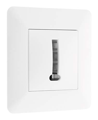 Interrupteur va-et-vient encastré Zenitech 10A 2300W design moderne - Blanc - 86x86 mm — Prise téléphone
