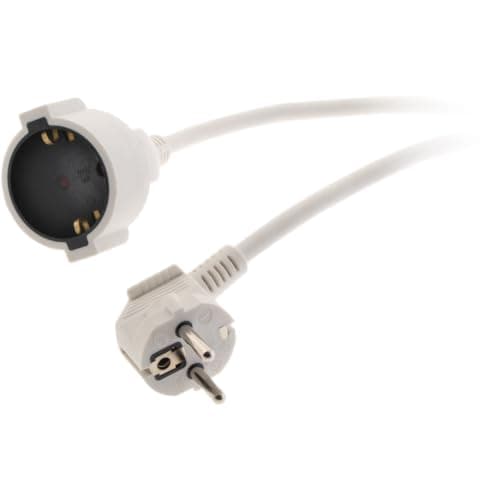 Rallonge Schuko HO5VV-F 3G1,5mm² 5m - Blanc - Zenitech - Long-couplage - Sécurité - Convenience