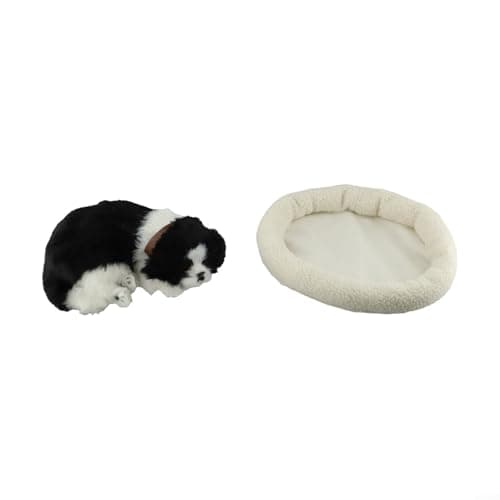 GLFLOW Chien en peluche douce qui respire - Jouet interactif pour décoration intérieure - Doux et amusant