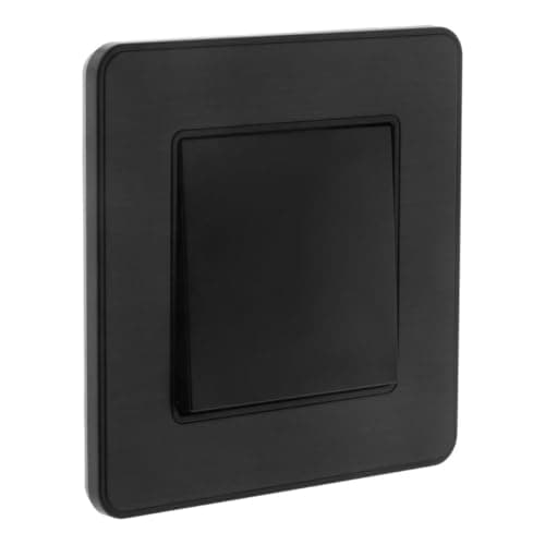 Zenitech Interrupteur complet va et vient 10A Noir brossé Métal Électrique Maison Kouro
