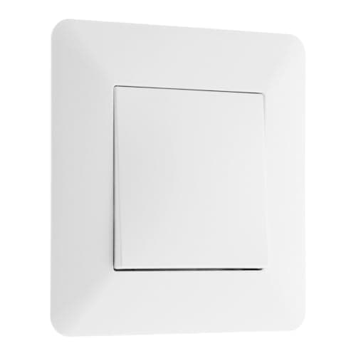 Zenitech - Interrupteur poussoir 10A prêt à poser - Design moderne et esthétique - Blanc - 86x86mm  
Zenitech - Interrup