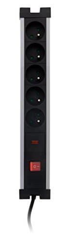 Zenitech Bloc parafoudre 5x16A avec Interrupteur - Noir