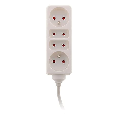 Bloc multiprise Blanc - 2x6A + 2x16A - Zenitech - Fonctionnalités multiples - Éléments de sécurité - Convient pour tous