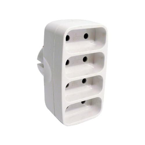 Zenitech multiprise quadriplite 6A façade pour extérieur - Blanc sécuritaire et pratique - Modèle MQ64B
