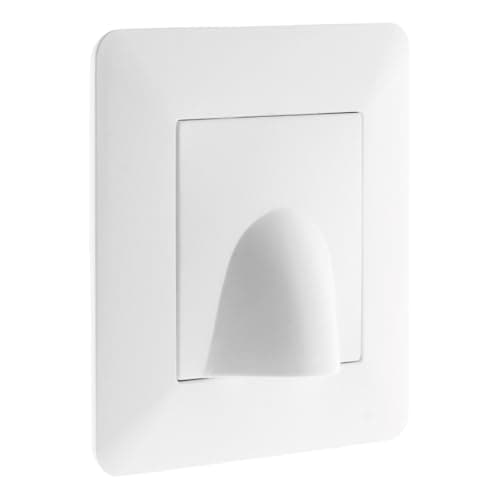 Zenitech Plaque Sortie de Câble 16A - Design Moderne à Réglage Millimétrique - Encastrable Compatible Boîte - Blanc