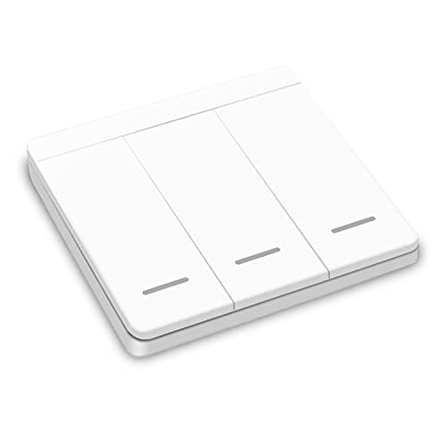CetteRC Interrupteur d'éclairage sans fil 10A, Installation facile pour lampe jusqu'à 1500W, Contrôleur RF et sécurité — Interrupteur 3-Gang