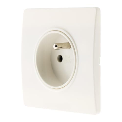 Zenitech Prise 2P+T 16A Blanc Pour Maison - Grande Capacité - Sécurité Elevée