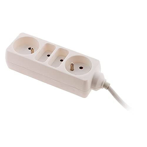 Bloc multiprise Blanc - 2x6A + 2x16A - Zenitech - Fonctionnalités multiples - Éléments de sécurité - Convient pour tous