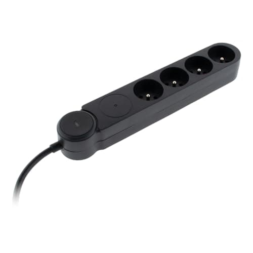 Zenitech Multiprise Parafoudre Iota 4x16A - Interrupteur - Noir