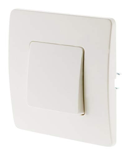 Zenitech Interrupteur Va & Vient Auto Fixation à Vis/Griffes - Compatible Boîtes Standards - Pose Avant Peinture - Blanc