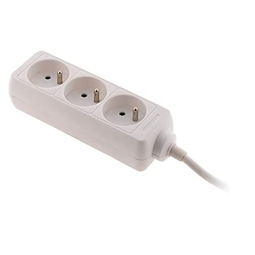 Zenitech Bloc de 3 Prises 16A 2P+T - Prise Sécurisée pour Bureau/Électroménager - Blanc - Sécu Électrique 3 Ports