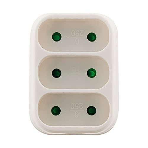 Multiprise Triplite de façade 6A Blanc pour maison - Design moderne - Placage extérieur durable 10A, 250V - 1 pièce - Mu