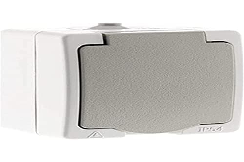 Zenitech Prise 2P+T 16A IP54 Gris Clair pour Pièce Humide - Résistant à l'Eau et Facile d'Installation - Akya
