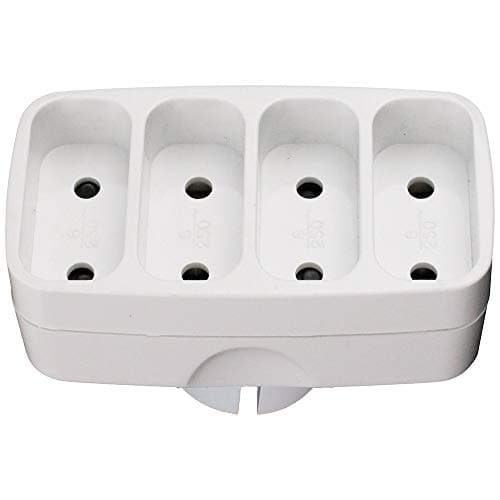 Zenitech multiprise quadriplite 6A façade pour extérieur - Blanc sécuritaire et pratique - Modèle MQ64B
