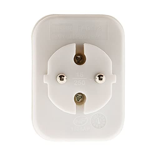 Multiprise Triplite de façade 6A Blanc pour maison - Design moderne - Placage extérieur durable 10A, 250V - 1 pièce - Mu