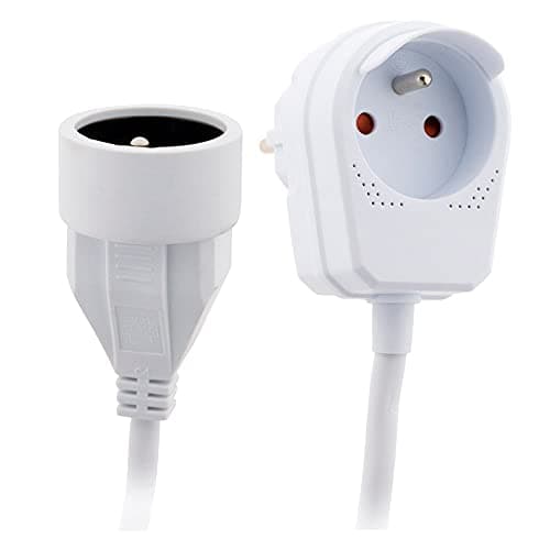 Zenitech HO5VV-F 3m prolongateur à prise gigogne pour la maison - Blanc