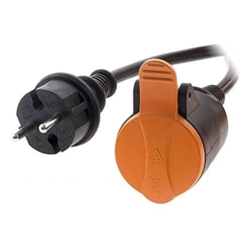 Rallonge étanche Zenitech 2 prises avec clapet orange 10m 3x 1,5mm² - grand usage extérieur — 2x 1,5mm² (sans terre)