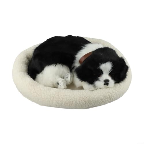 GLFLOW Chien en peluche douce qui respire - Jouet interactif pour décoration intérieure - Doux et amusant
